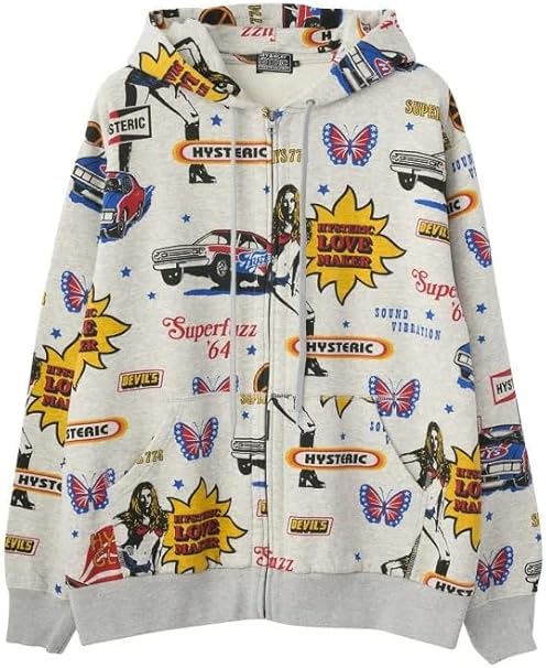 【素敵なデザイン❗️】00's HYSTERIC GLAMOUR 総柄 パーカー HYSTERIC GLAMOUR（ヒステリックグラマー）の「HYS ROCK総柄 PK